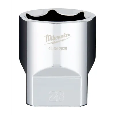 Milwaukee Tool 1/2" Drive 6-Point Sockets with FOUR FLAT Sides 45-34-2028