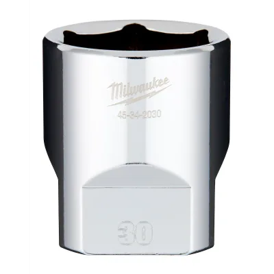 Milwaukee Tool 1/2" Drive 6-Point Sockets with FOUR FLAT Sides 45-34-2030