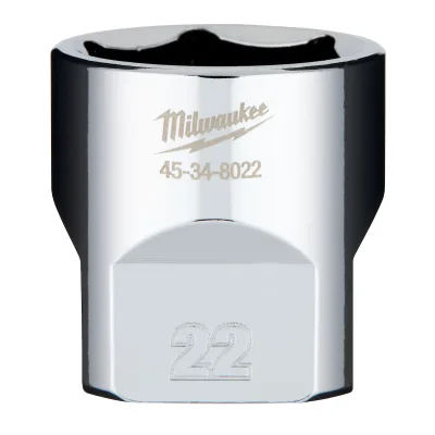 Milwaukee Tool 3/8" Drive 6-Point Sockets with FOUR FLAT Sides 45-34-8022