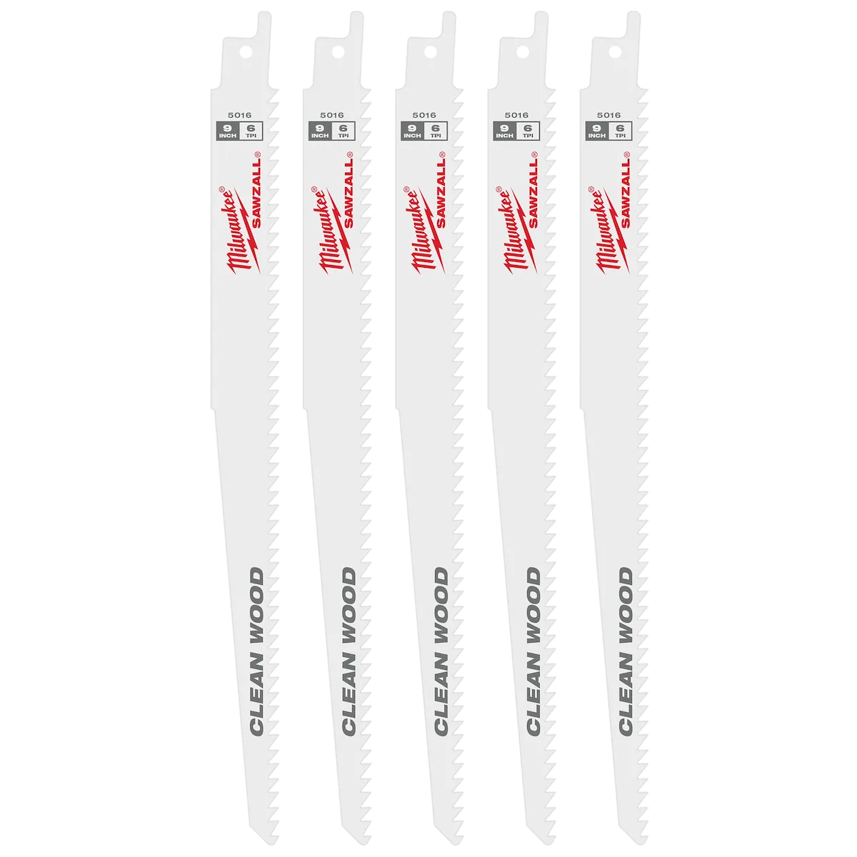 9" 6 TPI Fleam Ground SAWZALL® Blades (5 Pk)