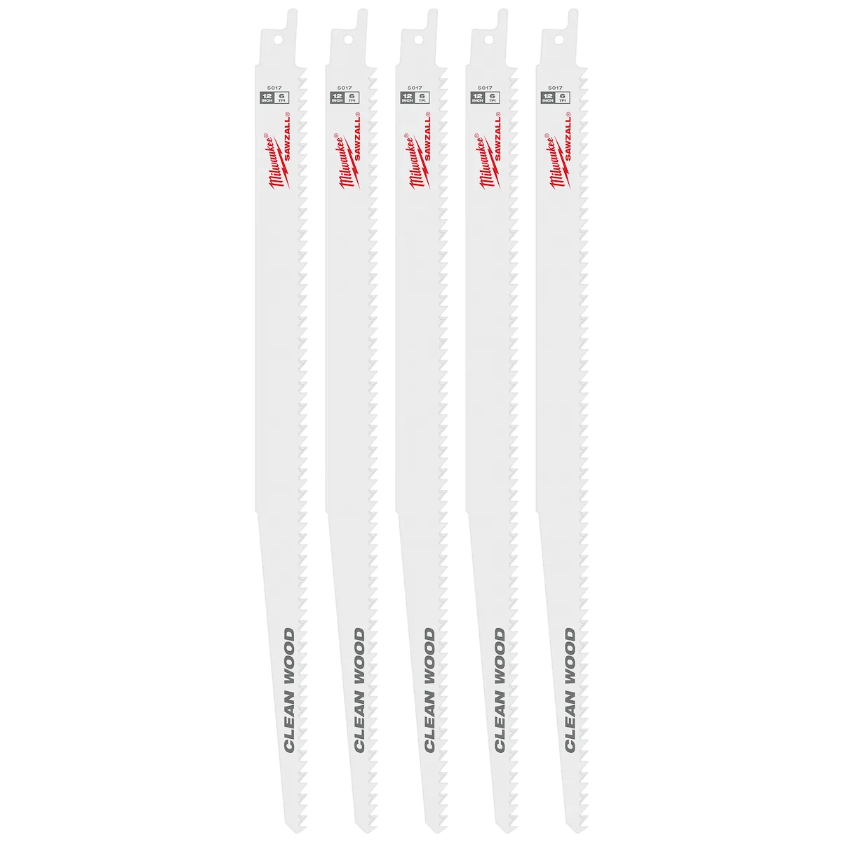 12" 6 TPI Fleam Ground SAWZALL® Blades (5 Pk)