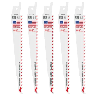 Milwaukee Tool 6" 5 TPI Sawzall® Blades (5 Pk) 48-00-5035