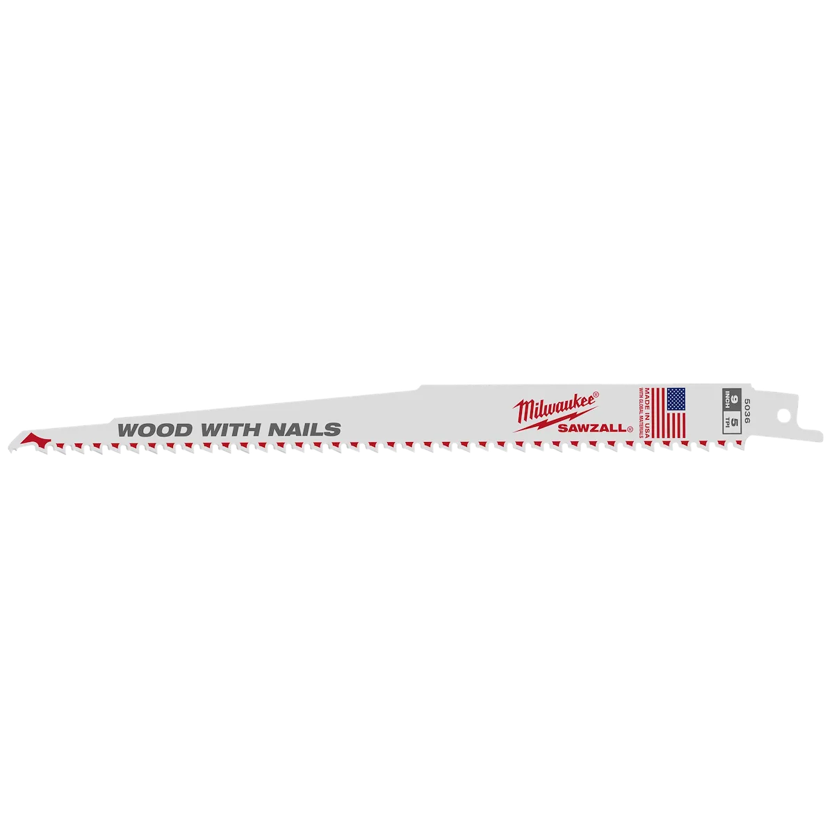 Milwaukee Tool 9" 5 TPI Sawzall® Blades (5 Pk) 48-00-5036