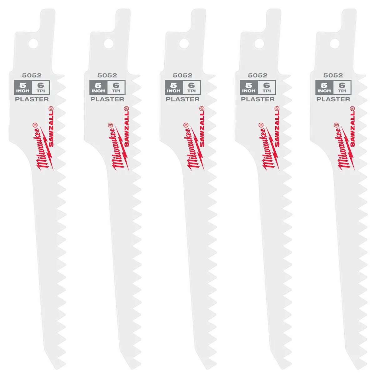 SAWZALL® 5" 6 TPI Plaster Blades - 5 PK
