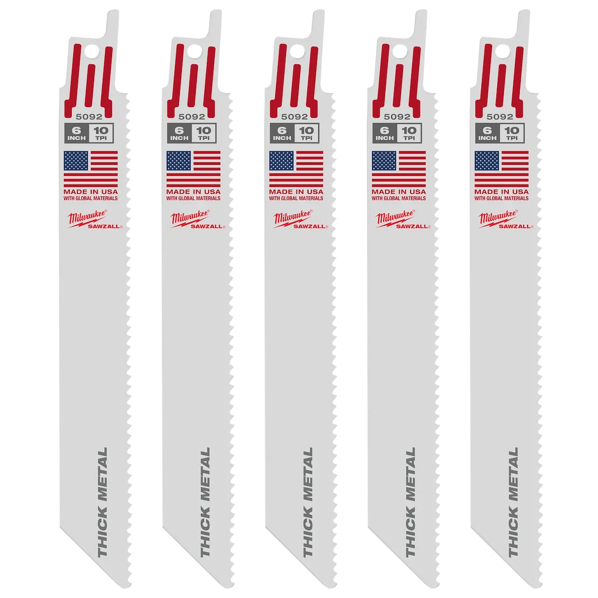 6" 10 TPI Thin Kerf SAWZALL® Blades (5 Pk)
