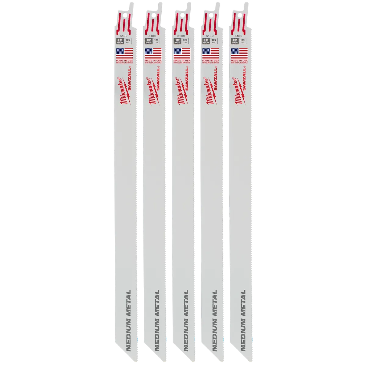 12" 18 TPI Thin Kerf SAWZALL® Blades (5 Pk)