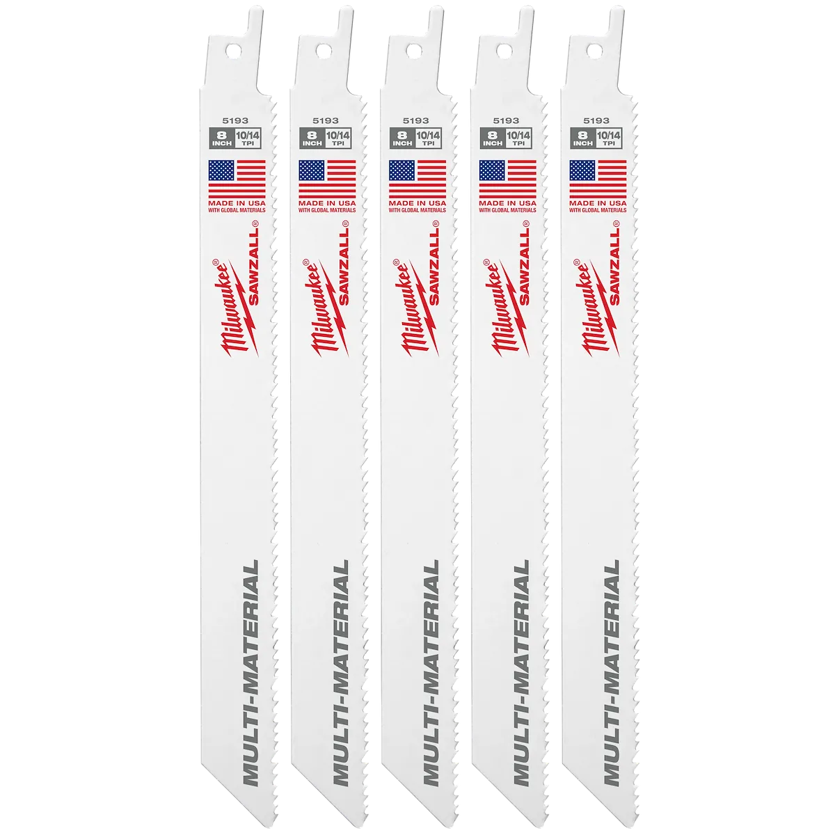 8" 10/14 TPI SAWZALL® Blades (5 Pk)