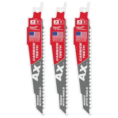 Milwaukee Tool (1PK) 6" 5T AX™ w/ Carbide Teeth SAWZALL® Blade 48-00-5221