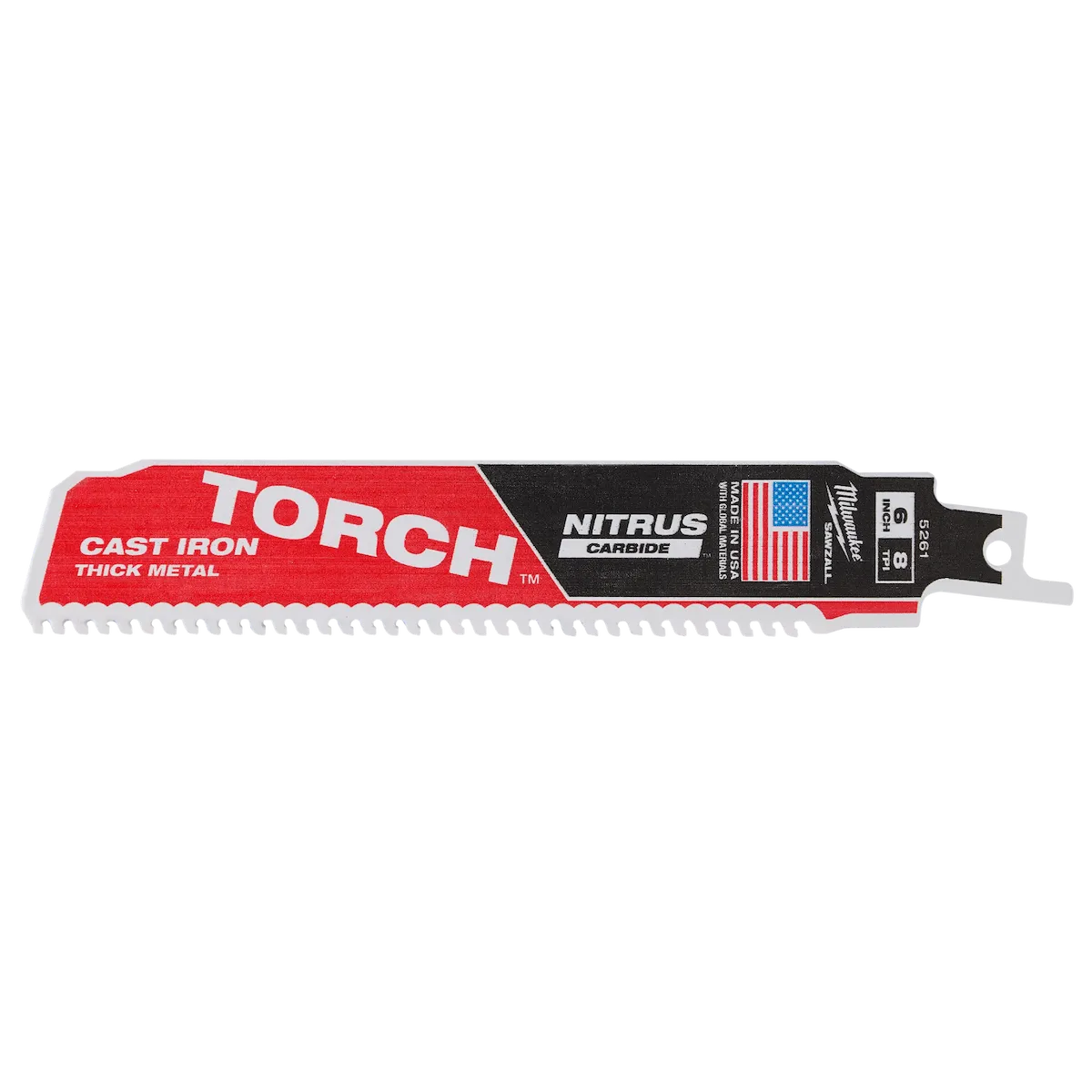 (1PK) 6" 8 TPI Torch™ for CAST IRON w/ Nitrus Carbide™