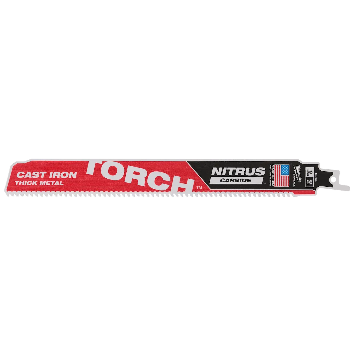(1PK) 9" 8 TPI Torch™ for CAST IRON w/ Nitrus Carbide™
