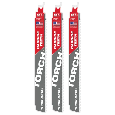 (3PK) 8TPI 9" TORCH™ w/ Carbide Teeth SAWZALL® Blade