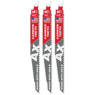 (3PK) 9" 5T the AX™ w/ Carbide Teeth SAWZALL® Blade