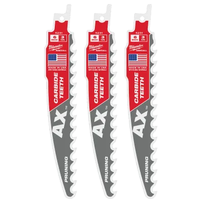(3PK) 6" 3 TPI AX™ w/ Carbide Teeth SAWZALL® Blade
