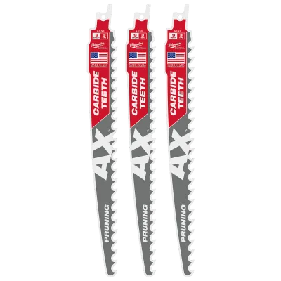 (3PK) 9" 3 TPI AX™ w/ Carbide Teeth SAWZALL® Blade