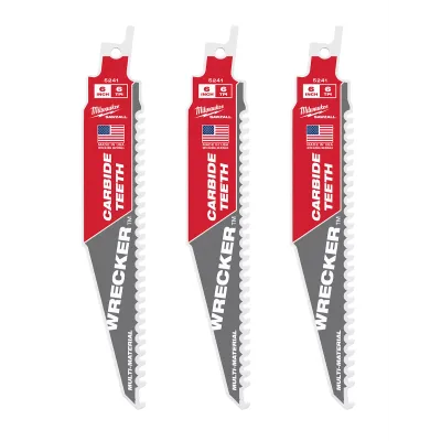 (3PK) 6" 6 TPI WRECKER™ w/ Carbide Teeth SAWZALL® Blade