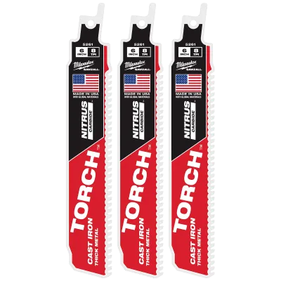 (3PK) 6" 8TPI Torch™ for CAST IRON w/ Nitrus Carbide™