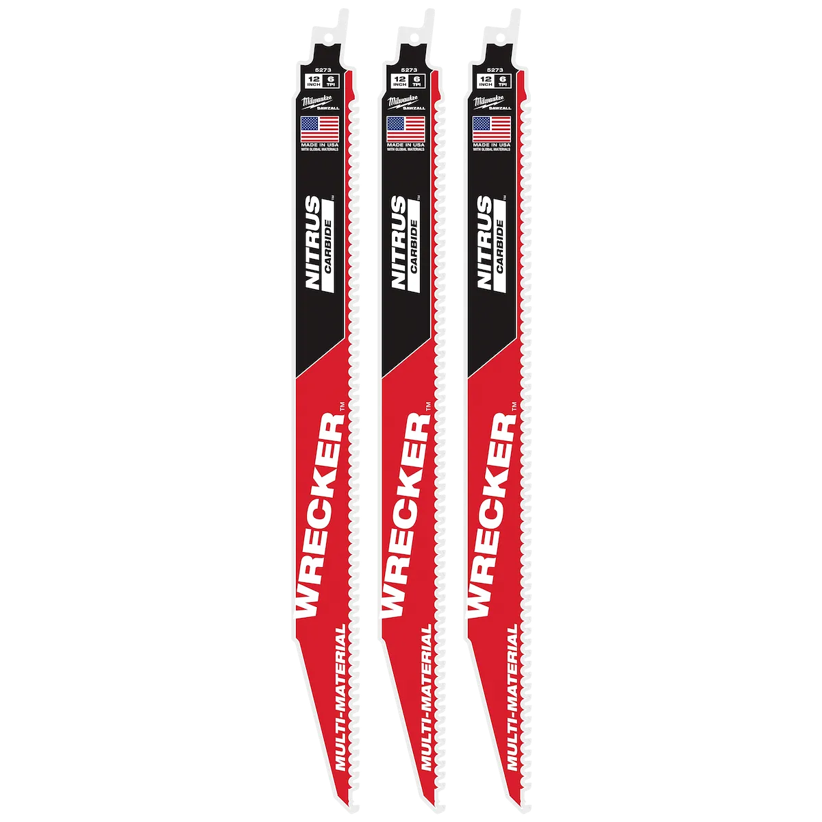 (3PK) 12" Wrecker™ w/ Nitrus Carbide™ Sawzall® Blade