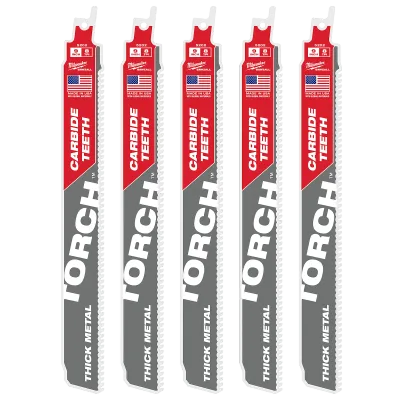 (5PK) 8TPI 9" TORCH™ w/ Carbide Teeth SAWZALL® Blade