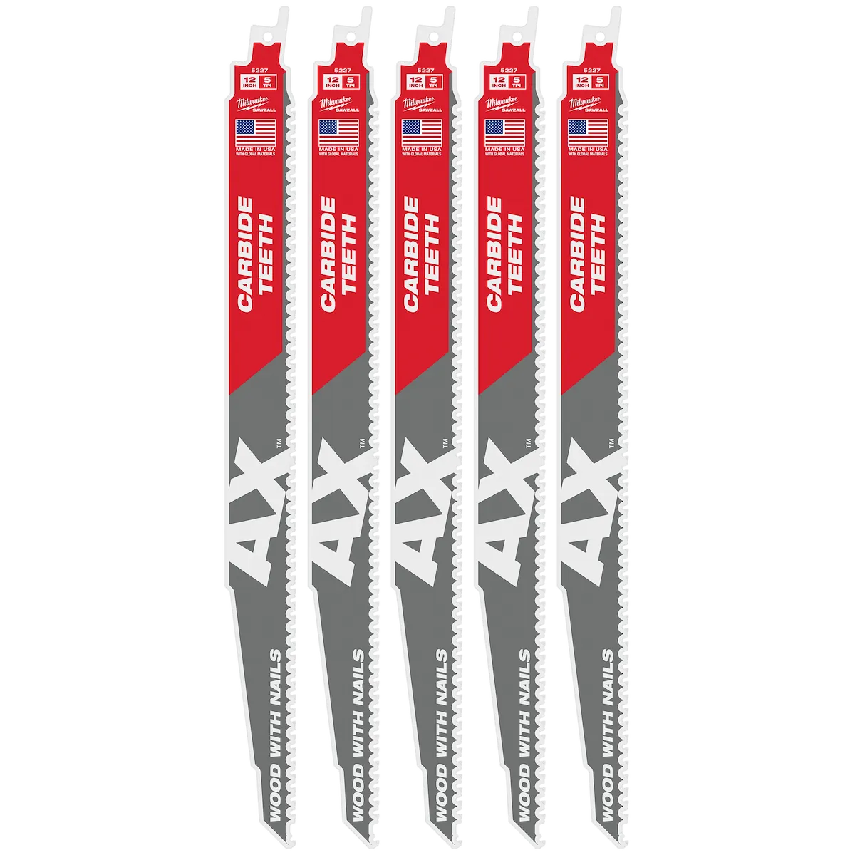 (5PK) 12" 5T the AX™ w/ Carbide Teeth SAWZALL® Blade
