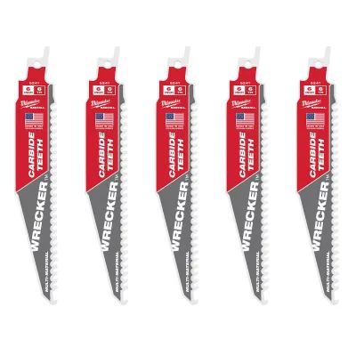 (5PK) 6" 6 TPI WRECKER™ w/ Carbide Teeth SAWZALL® Blade