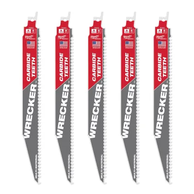 (5PK) 9" 6 TPI WRECKER™ w/ Carbide Teeth SAWZALL® Blade
