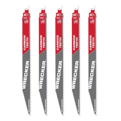 (5PK) 12" 6 TPI WRECKER™ w/ Carbide Teeth SAWZALL® Blade