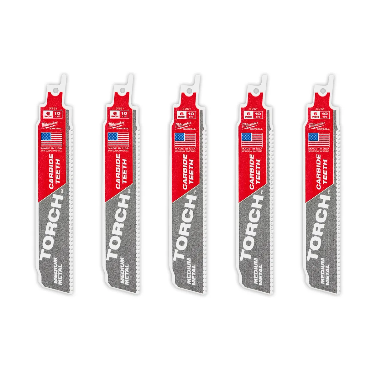 (5PK) 6" 10TPI the TORCH™ with Carbide Teeth for Medium Metal