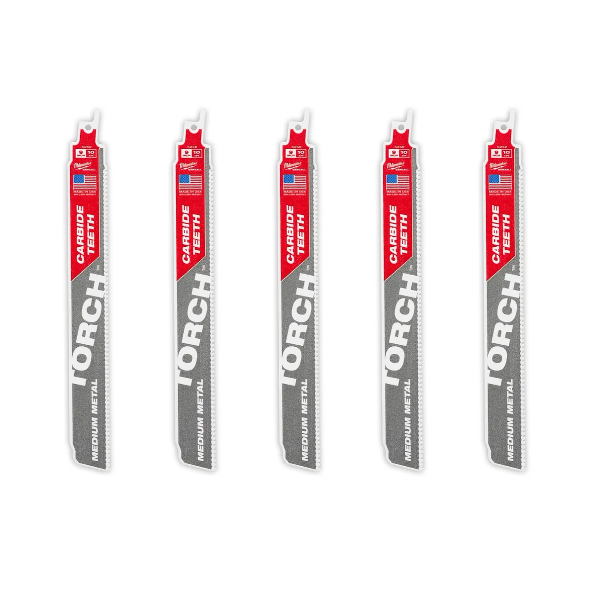 (5PK) 9" 10TPI the TORCH™ with Carbide Teeth for Medium Metal