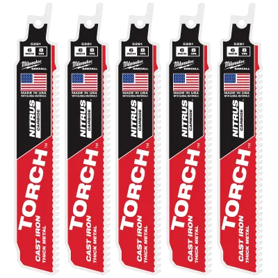 (5PK) 6" 8TPI Torch™ for CAST IRON w/ Nitrus Carbide™