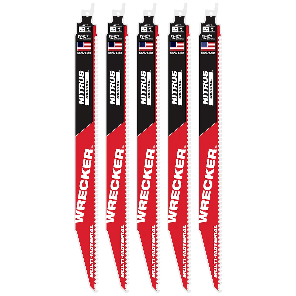 (5PK) 12" Wrecker™ w/ Nitrus Carbide™ Sawzall® Blade