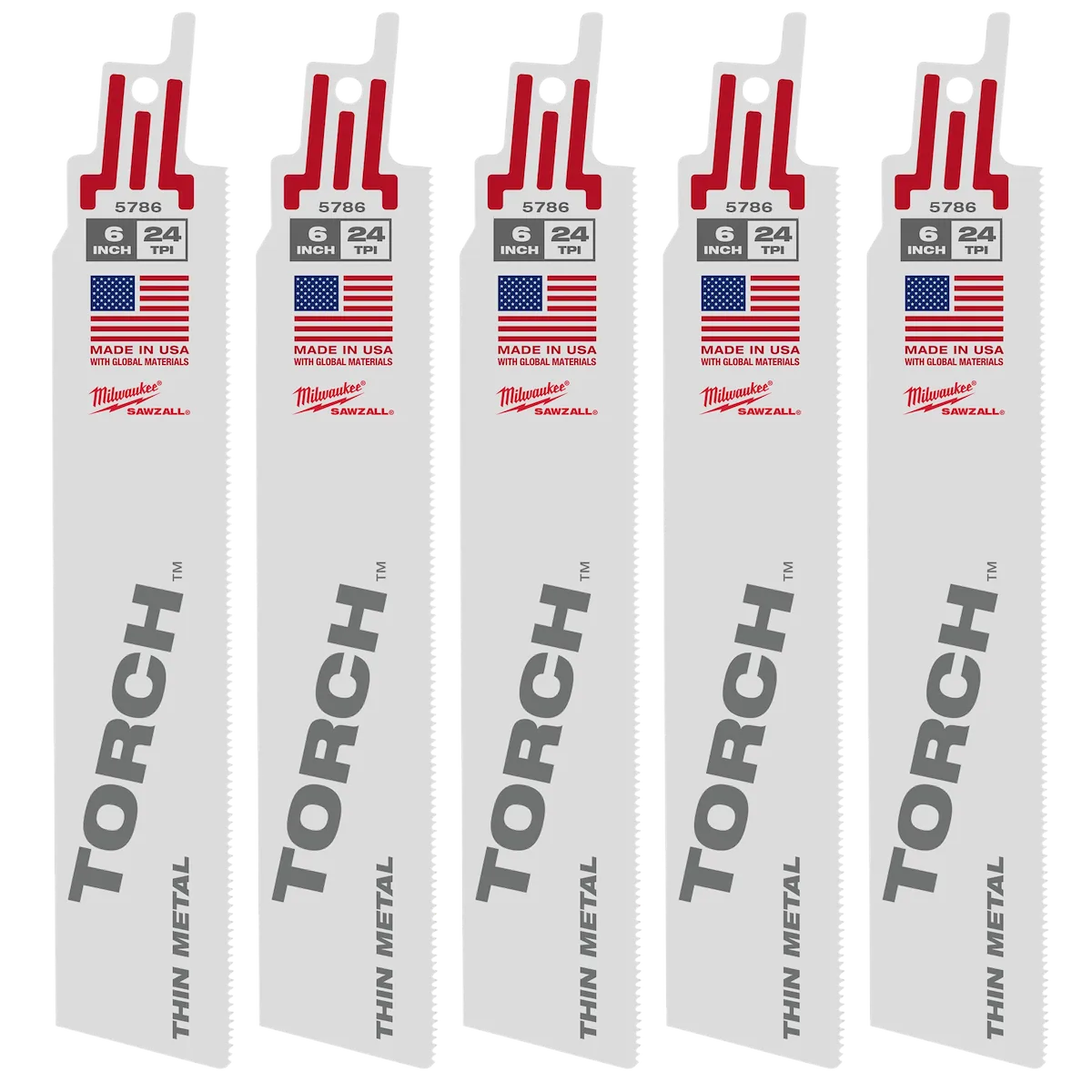 6" 24 TPI the Torch™ SAWZALL® Blades (5 Pk)