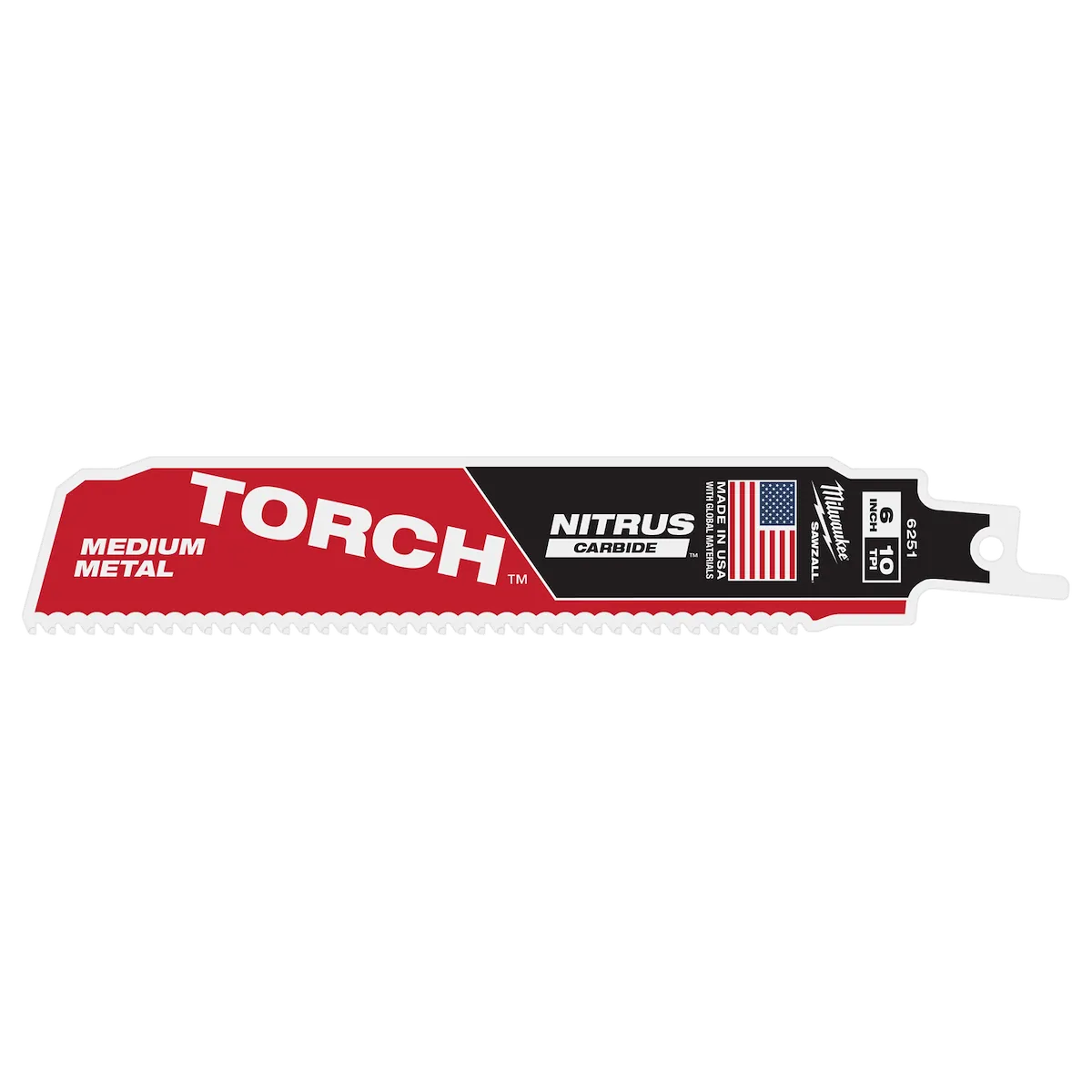(1PK) 6" 10TPI the TORCH™ with NITRUS CARBIDE™ Teeth for Medium Metal
