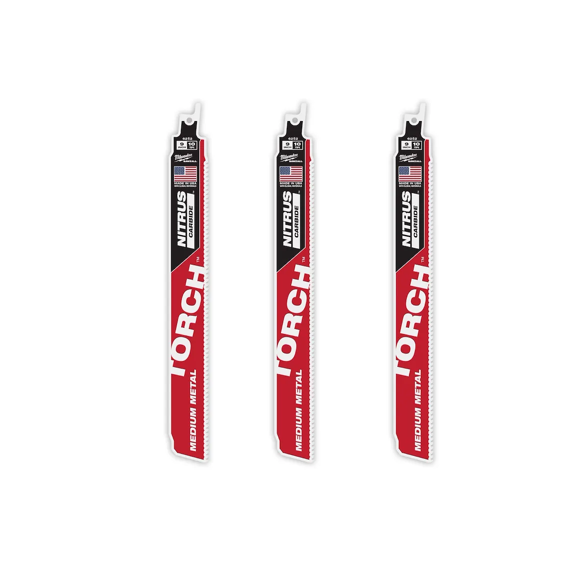 (3PK) 9" 10TPI the TORCH™ with NITRUS CARBIDE™ Teeth for Medium Metal