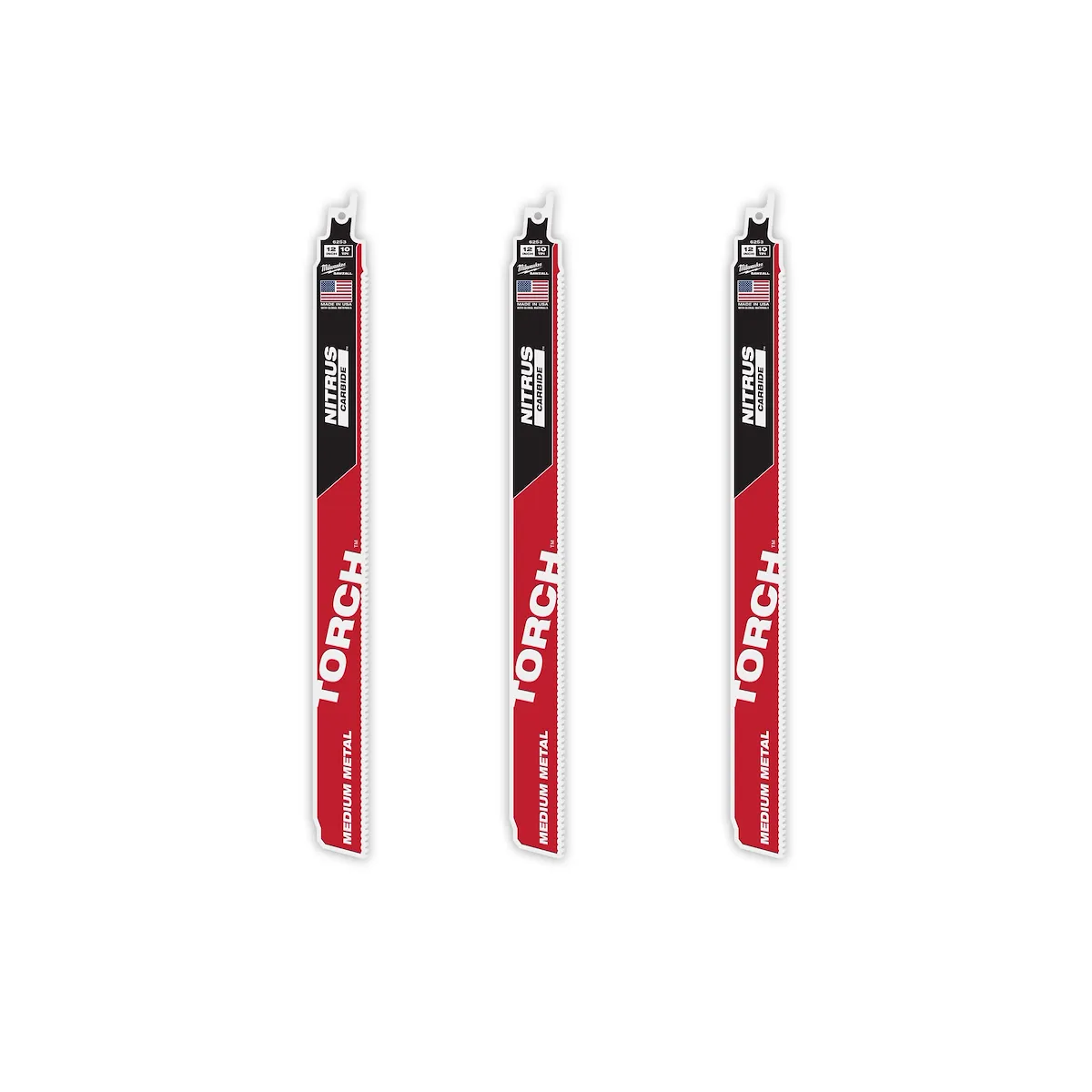 (3PK) 12" 10TPI the TORCH™ with NITRUS CARBIDE™ Teeth for Medium Metal