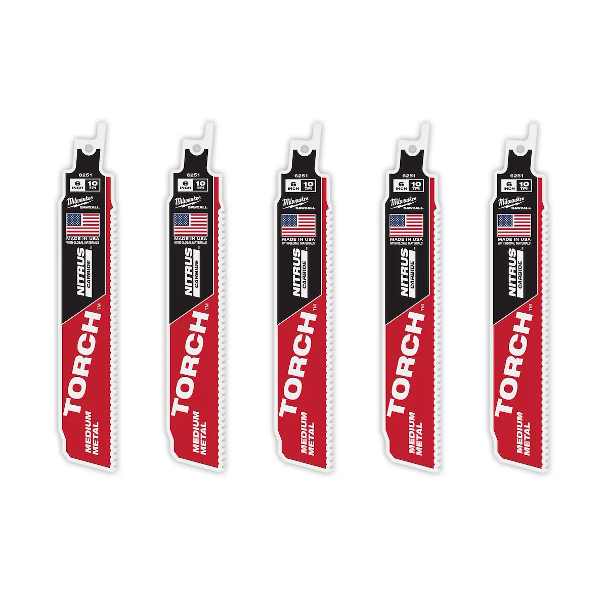 (5PK) 6" 10TPI the TORCH™ with NITRUS CARBIDE™ Teeth for Medium Metal