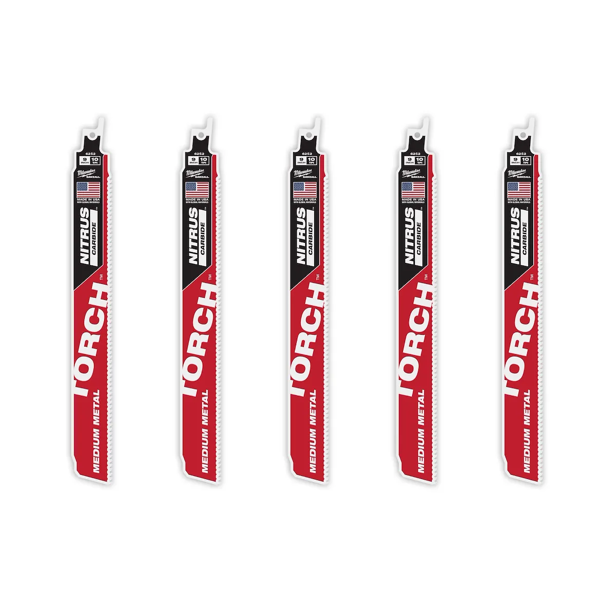 (5PK) 9" 10TPI the TORCH™ with NITRUS CARBIDE™ Teeth for Medium Metal