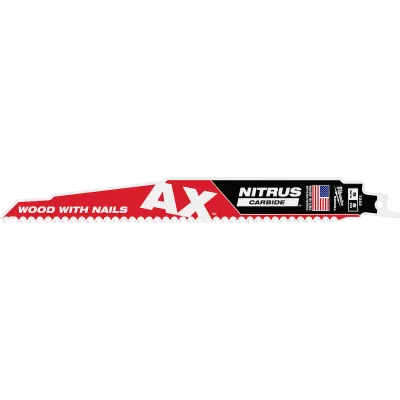 9" 5 TPI AX™ w/NITRUS™ Carbide Teeth SAWZALL® Blade for Wood with Nails