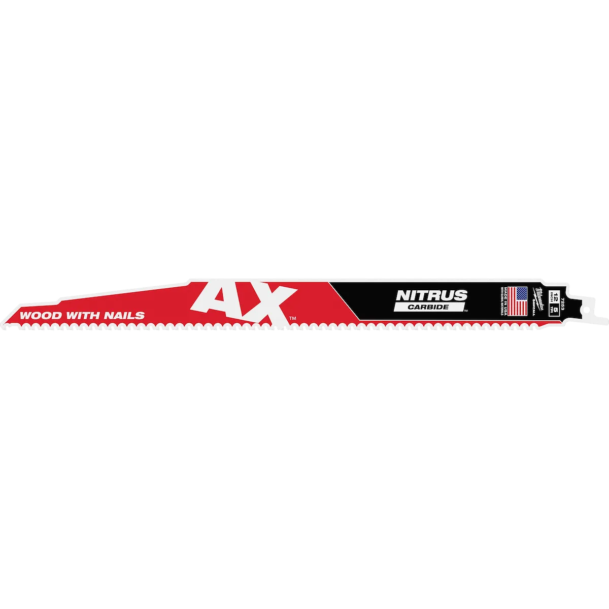 12" 5 TPI AX™ w/NITRUS™ Carbide Teeth SAWZALL® Blade for Wood with Nails