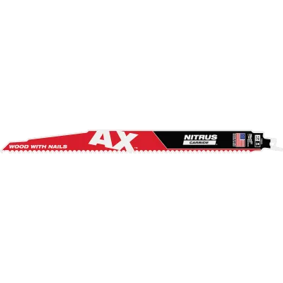 12" 5 TPI AX™ w/NITRUS™ Carbide Teeth SAWZALL® Blade for Wood with Nails