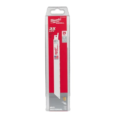 Milwaukee Tool 8" 8/12 TPI SAWZALL® Blades (25 Pk) 48-00-8093