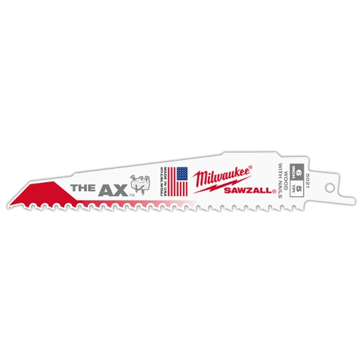 Milwaukee Tool 6" 5 TPI the Ax™ Sawzall® Blade (25 Pk) 48-01-2001