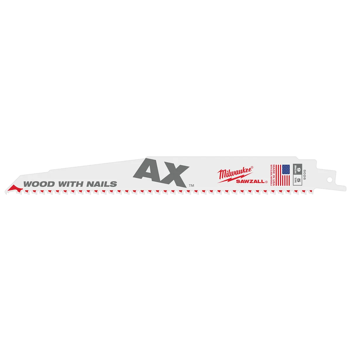 Milwaukee Tool 9" 5 TPI the Ax™ Sawzall® Blade (5 Pk) 48-01-2006