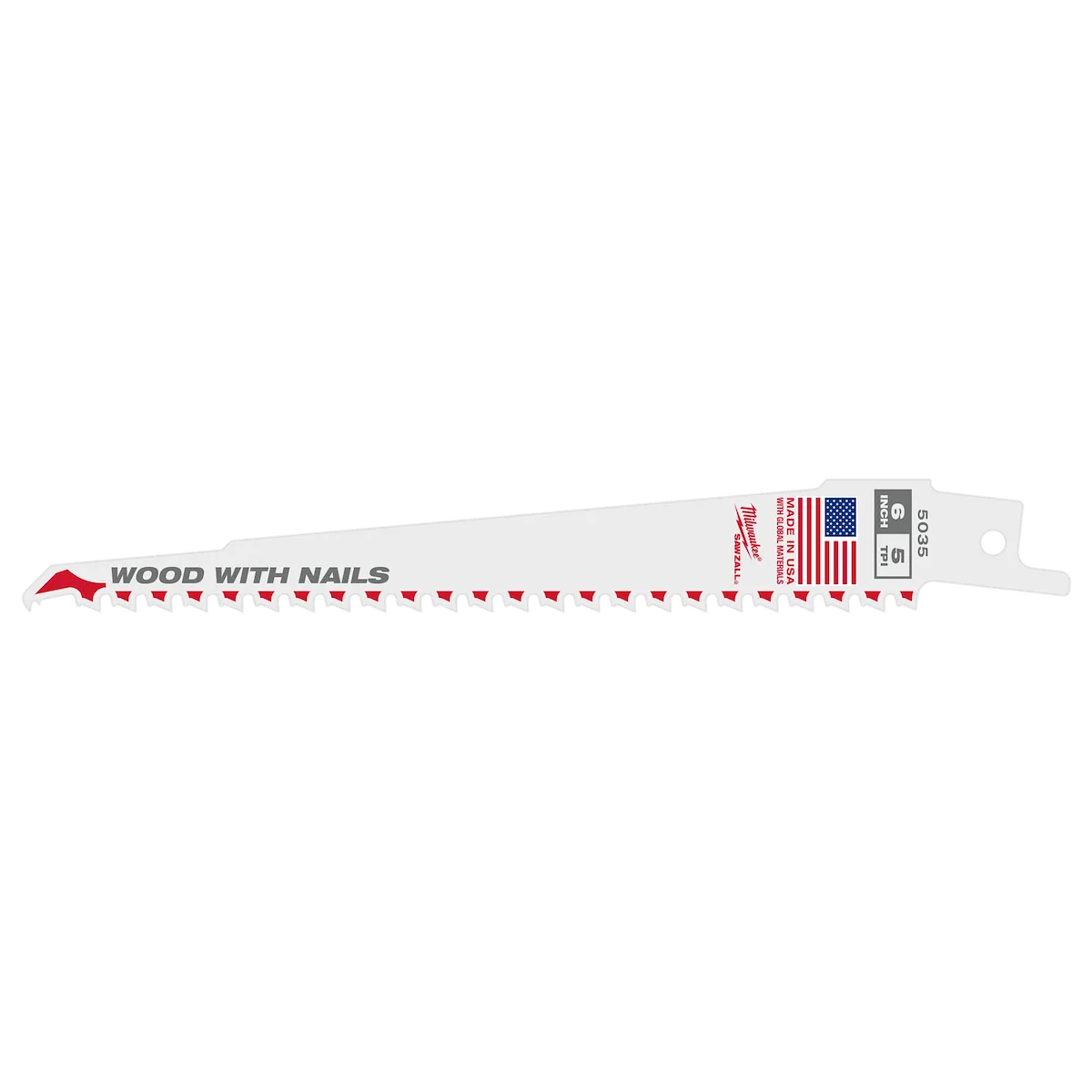 Milwaukee Tool 6" 5 TPI Sawzall® Blades (5 Pk) 48-01-2015