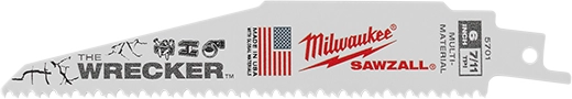 Milwaukee WRECKER™ Multi-Material SAWZALL® Blade 6" 7/11 TPI BULK 25