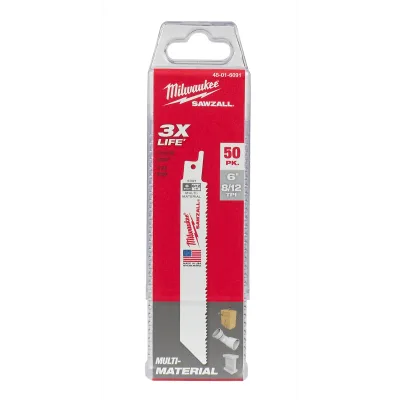 6" 8/12 TPI SAWZALL® Blades (50 Pk)