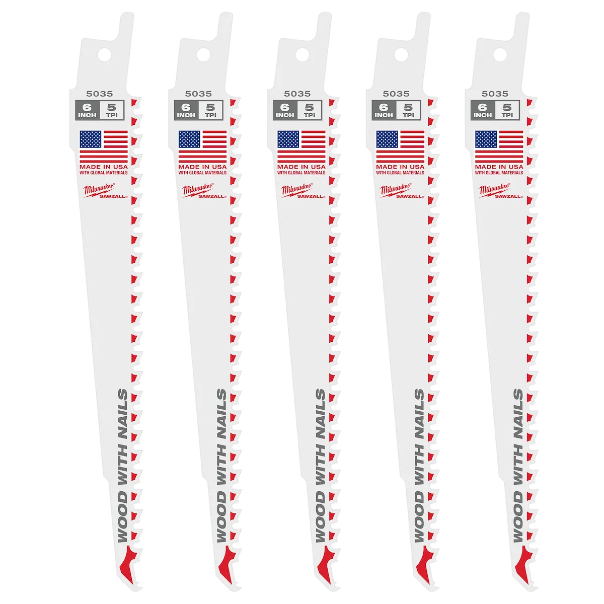 6" 5 TPI Sawzall® Blades (100 Pk)