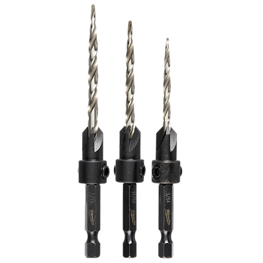 (3PC) Steel Countersink Set #6/#8/#10