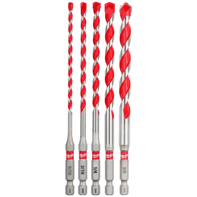 (5PC) SHOCKWAVE™ Carbide Hammer Drill Bit Kit