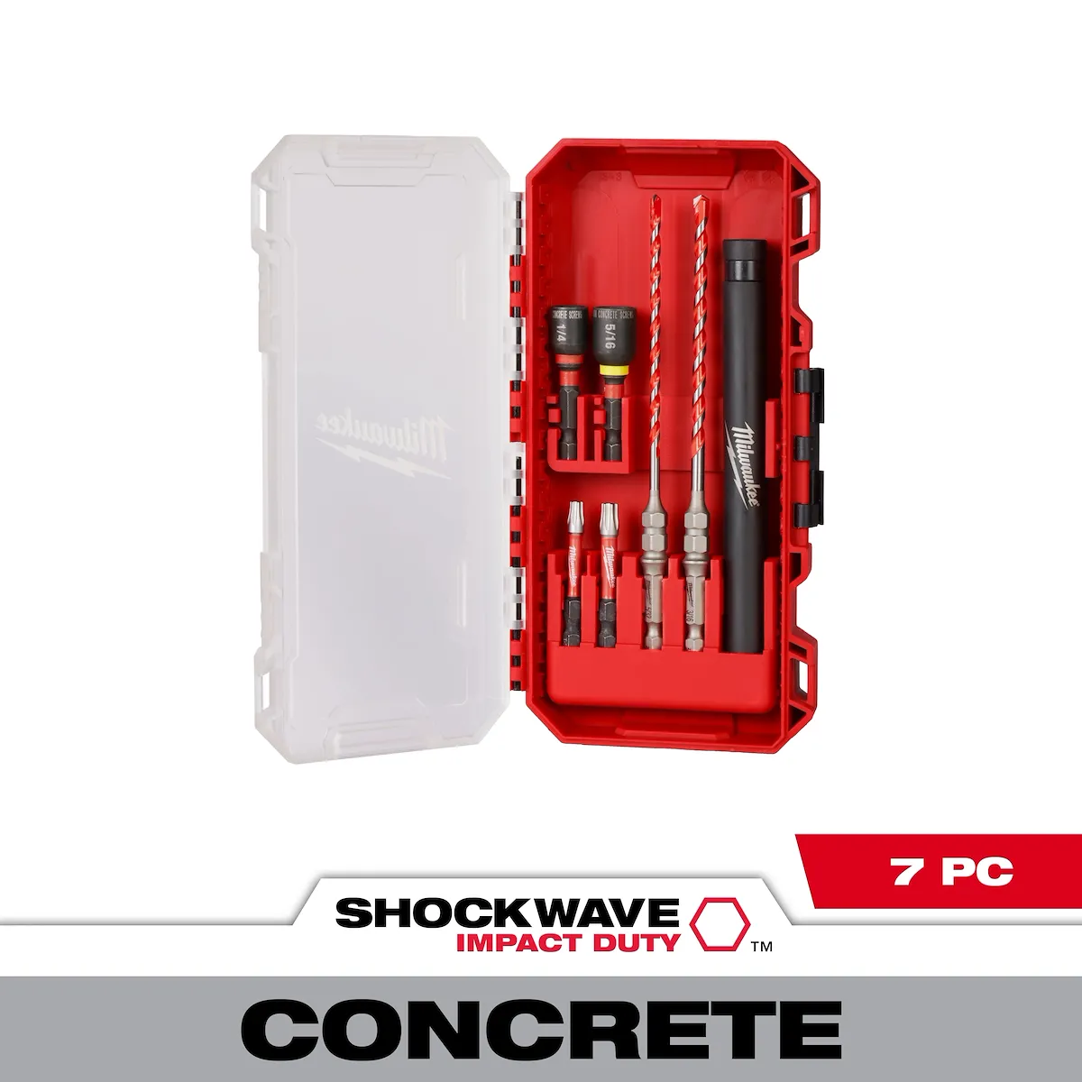 (7PC) SHOCKWAVE Impact Duty™ Concrete Screw Installation Kit