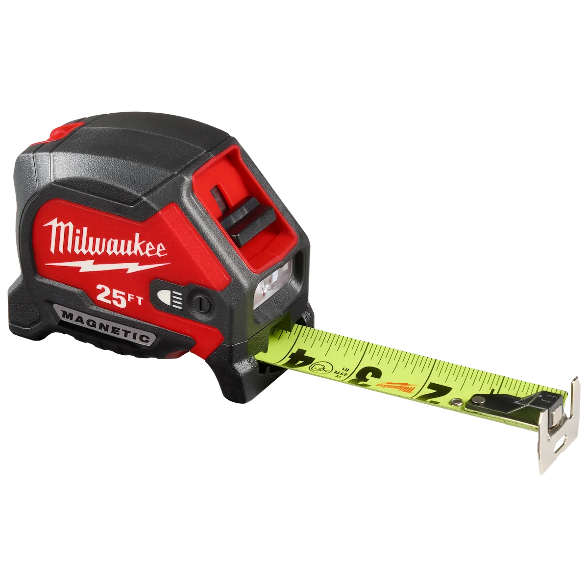 25FT Magnetic Tape Measure w/Rechargeable 100L Light